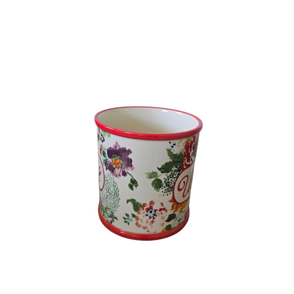 Pioneer Woman Utensil Holder Flowers 8" Large Round - Picture 3 of 5